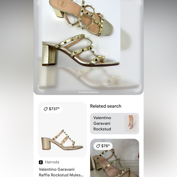 Gold Rockstud Mules with Block Heel - Picture 12 of 12